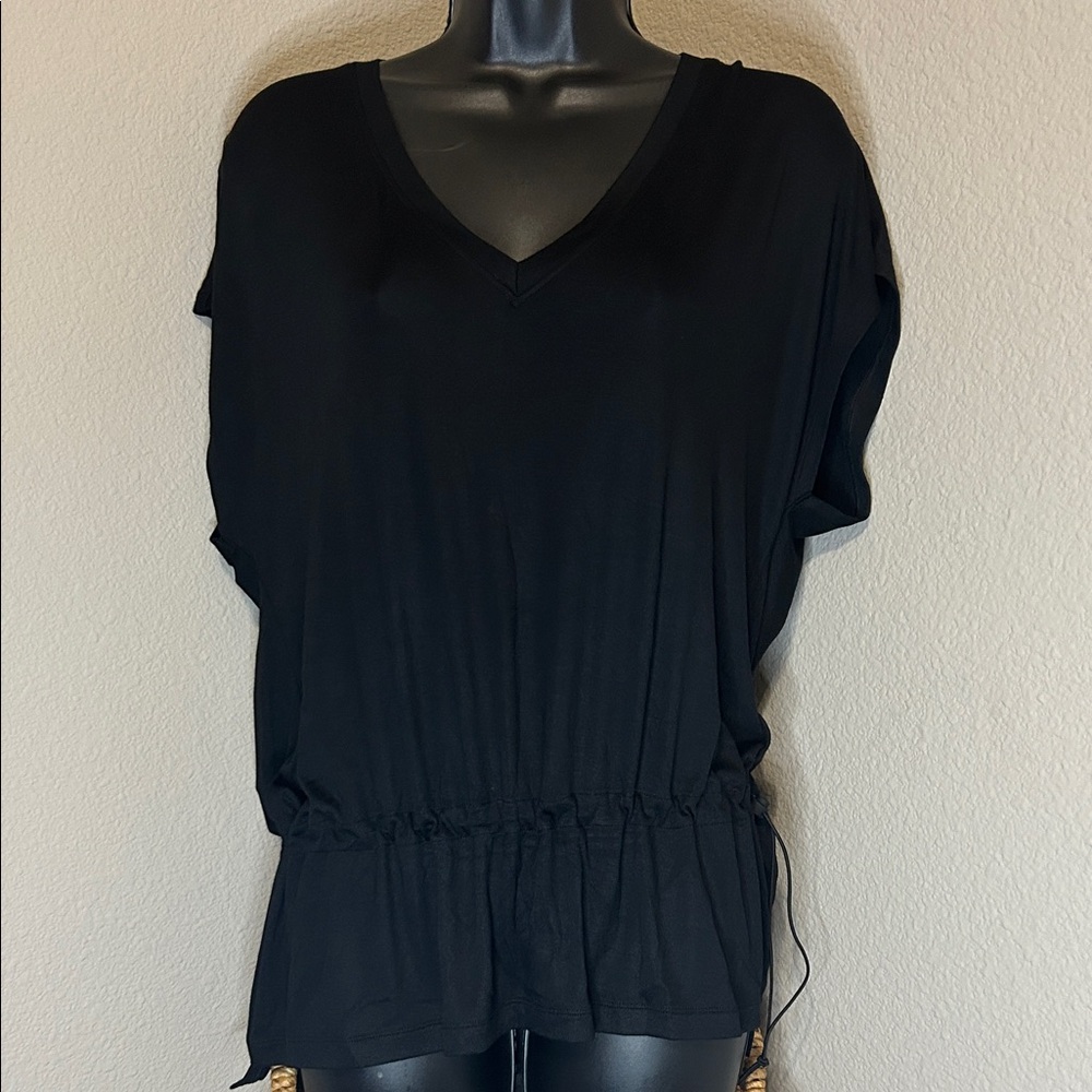 CAbi Black V-Neck Blouse